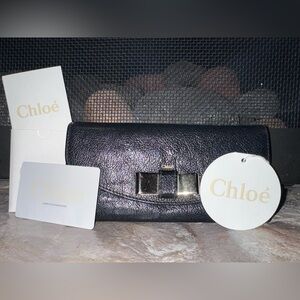 Chloe Boe Black soft Leather wallet with card and tags